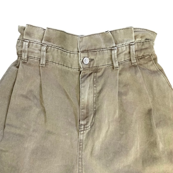 ZARA Baggy Brown Paperbag High Waisted Jeans Pants Size 6 - Picture 2 of 5